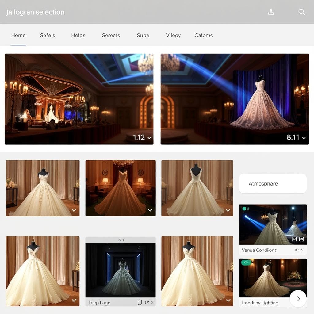 AI wedding dress background settings