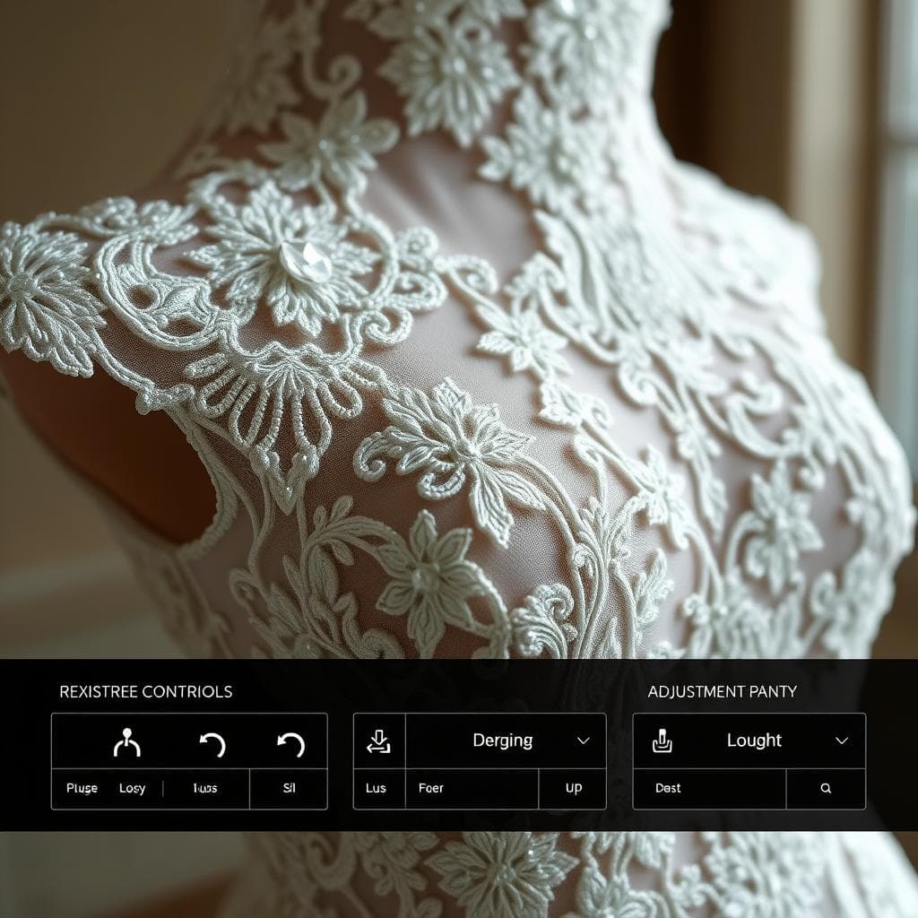 AI wedding dress detail enhancement