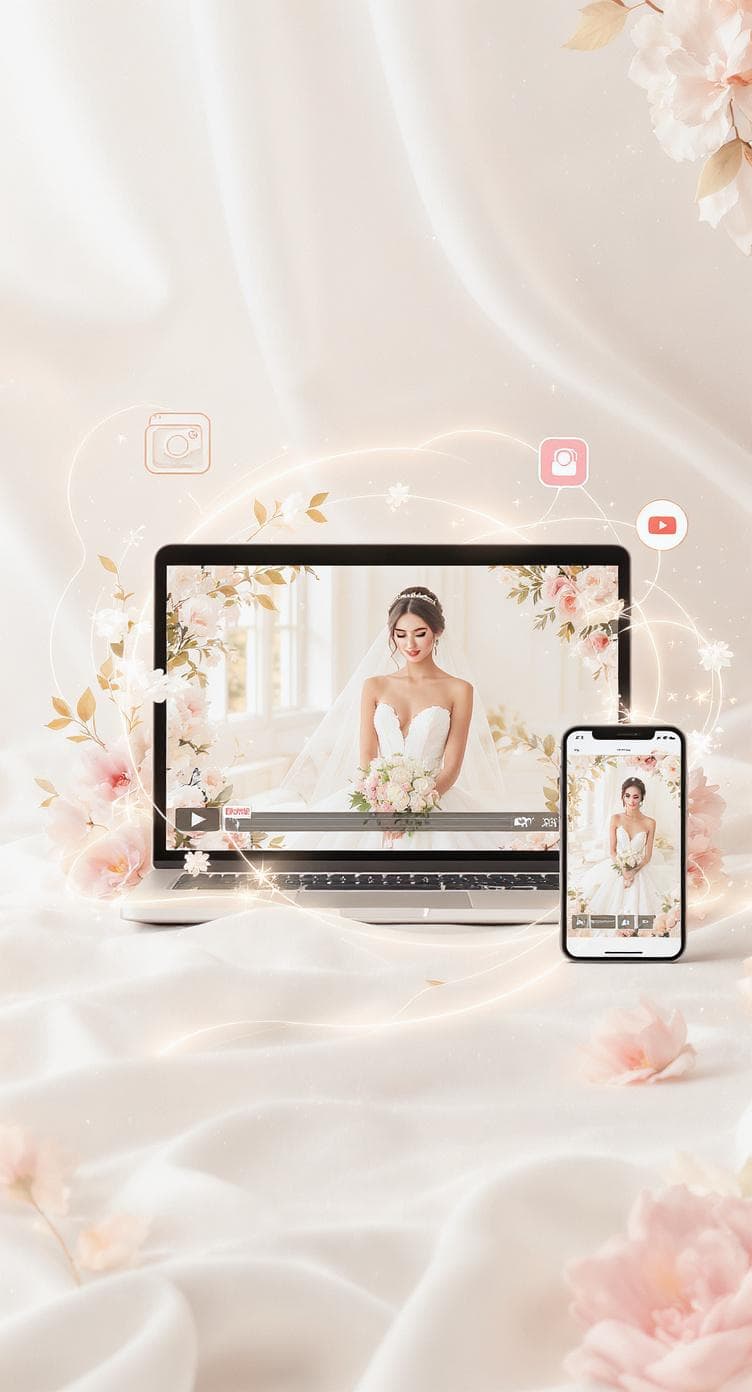 Step 3: Download and share wedding dress videos across social media and marketing channels